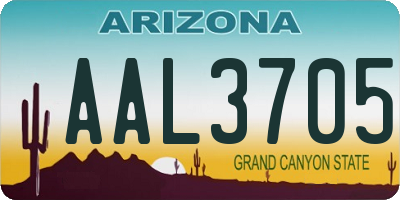 AZ license plate AAL3705