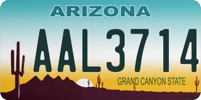 AZ license plate AAL3714