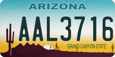 AZ license plate AAL3716