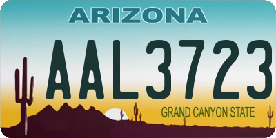 AZ license plate AAL3723