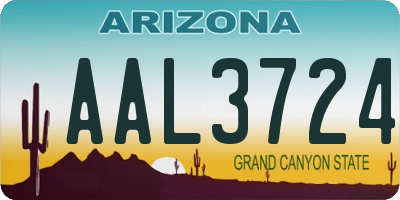 AZ license plate AAL3724