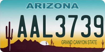 AZ license plate AAL3739