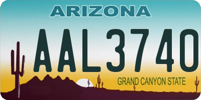 AZ license plate AAL3740