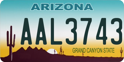 AZ license plate AAL3743