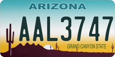 AZ license plate AAL3747