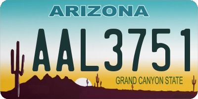 AZ license plate AAL3751