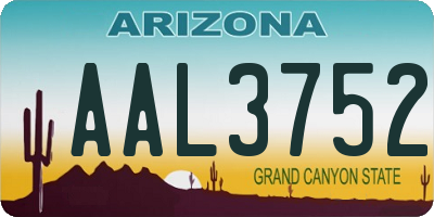 AZ license plate AAL3752