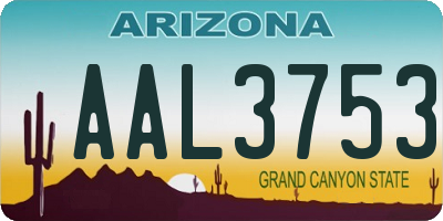 AZ license plate AAL3753
