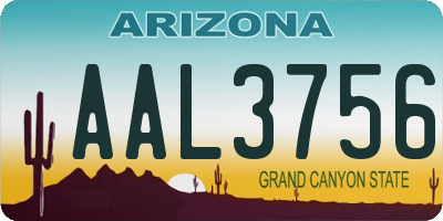 AZ license plate AAL3756