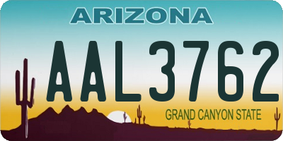 AZ license plate AAL3762