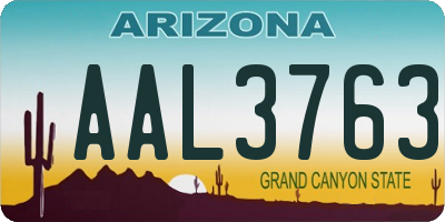 AZ license plate AAL3763