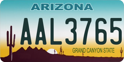 AZ license plate AAL3765