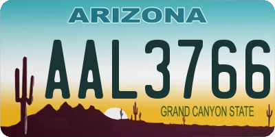 AZ license plate AAL3766