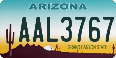 AZ license plate AAL3767