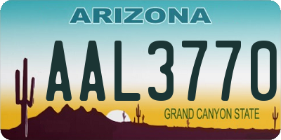 AZ license plate AAL3770