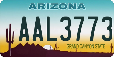 AZ license plate AAL3773