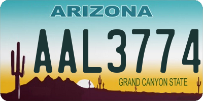 AZ license plate AAL3774