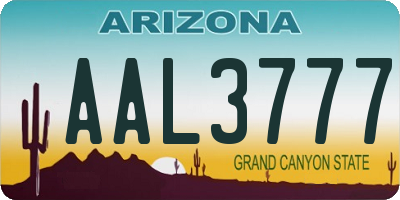 AZ license plate AAL3777