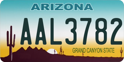 AZ license plate AAL3782