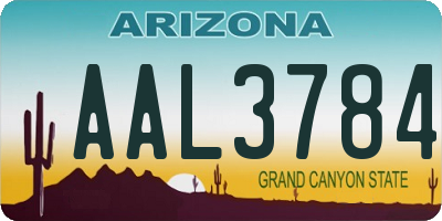 AZ license plate AAL3784
