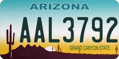 AZ license plate AAL3792
