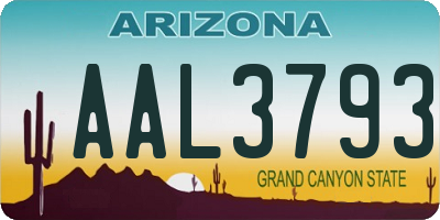 AZ license plate AAL3793