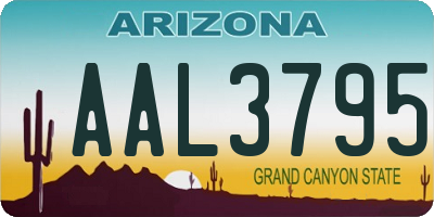 AZ license plate AAL3795