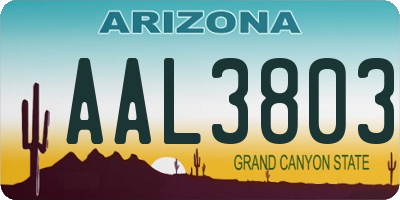 AZ license plate AAL3803
