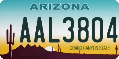 AZ license plate AAL3804