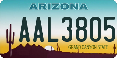 AZ license plate AAL3805