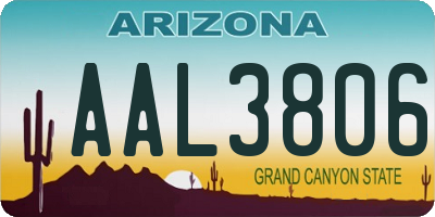 AZ license plate AAL3806