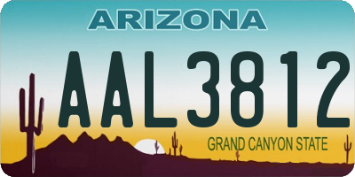 AZ license plate AAL3812