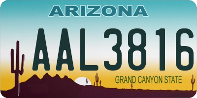 AZ license plate AAL3816