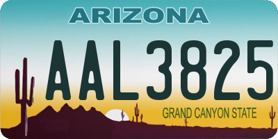 AZ license plate AAL3825