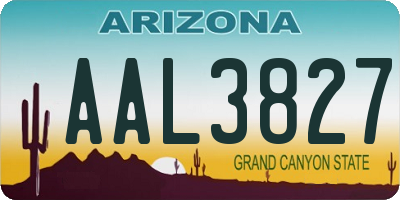 AZ license plate AAL3827