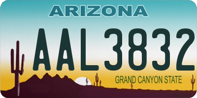 AZ license plate AAL3832