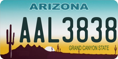 AZ license plate AAL3838