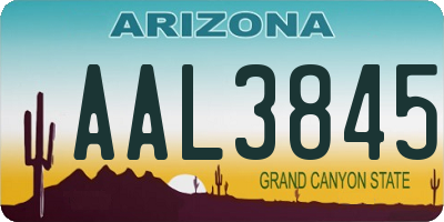 AZ license plate AAL3845