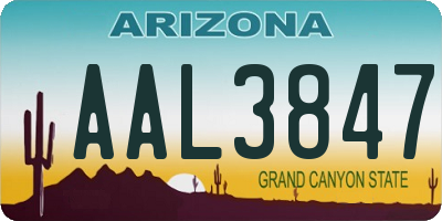 AZ license plate AAL3847