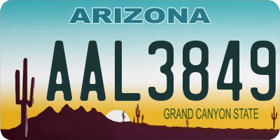 AZ license plate AAL3849