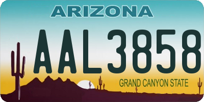 AZ license plate AAL3858