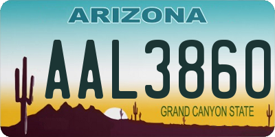 AZ license plate AAL3860