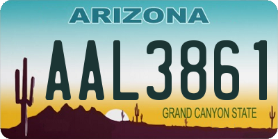 AZ license plate AAL3861