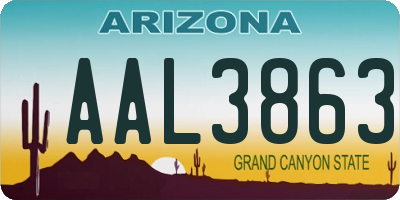 AZ license plate AAL3863