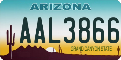 AZ license plate AAL3866