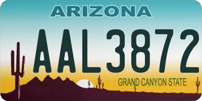 AZ license plate AAL3872