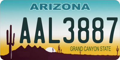 AZ license plate AAL3887