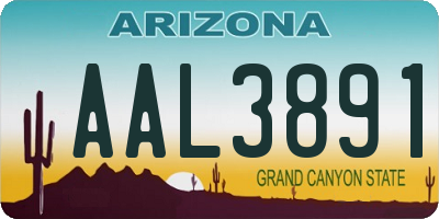 AZ license plate AAL3891