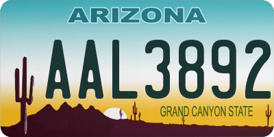 AZ license plate AAL3892