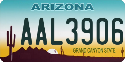 AZ license plate AAL3906